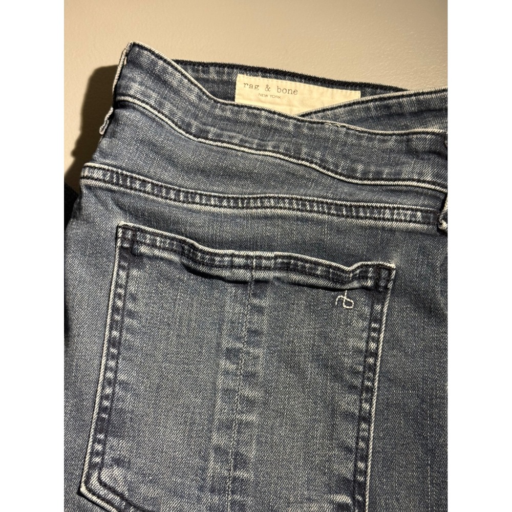 Rag & Bone Nina High Rise Ankle Cigarette Jeans Blue W34 WCP20H2047K1ZY